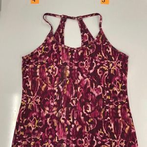 Women’s Eddie Bauer Sz L0 Athleisure Tank Burgundy/Pink Strap Lightweight Sporty